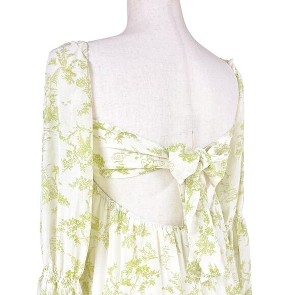URBAN OUTFITTERS Lannette Green Toile Fairy Print Whimsy Elf Mini Dress Size XS - Picture 10 of 11
